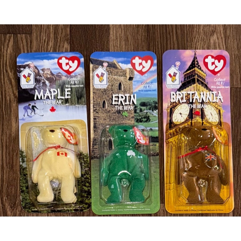 Ty Beanie Babies McDonald's‎ Teenie Beanies Glory, Erin, Maple, Britannia NWT